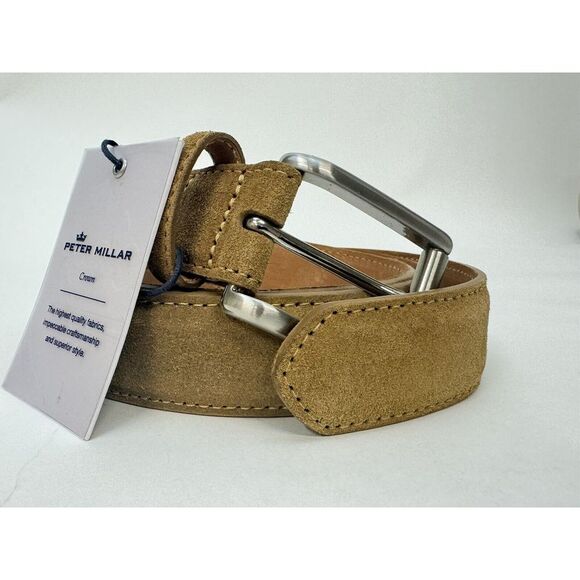 Peter Millar Other - NWT PETER  MILLAR Excursionist Calf Suede Belt TRBNO Brown Men's Size 38 $200